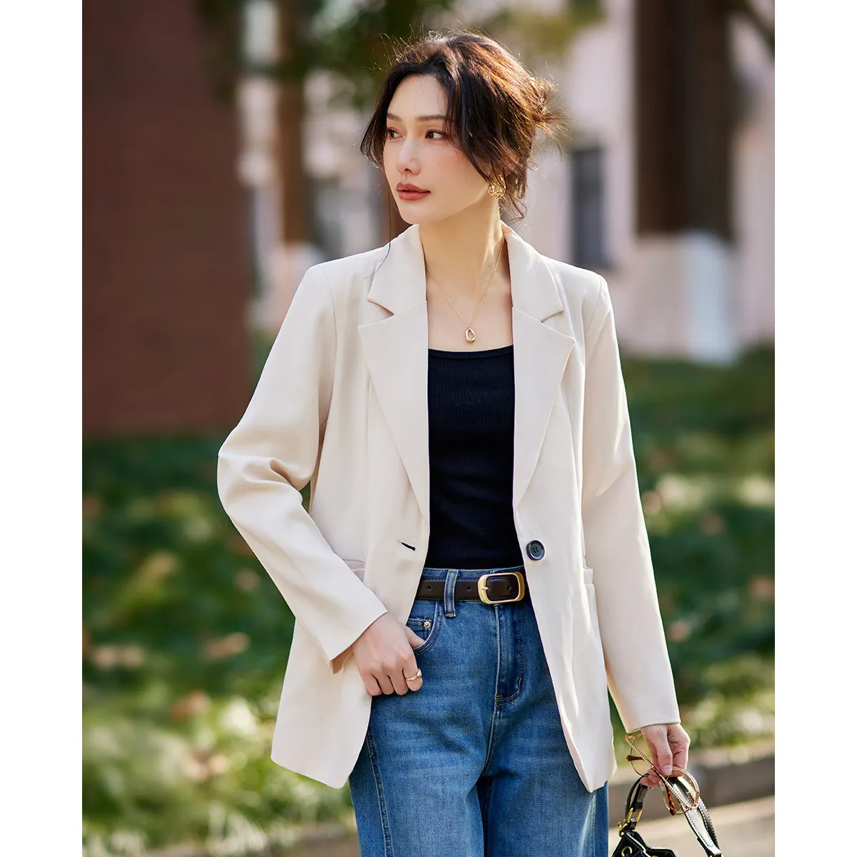 TERRE BLEUE Spring Fall Winter Business Suit Loose Fit Women's