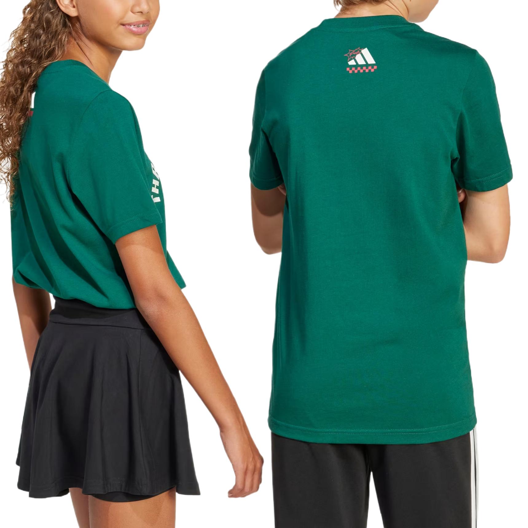 Детская футболка adidas adidasTLoungePizza (зеленая) — фото 3