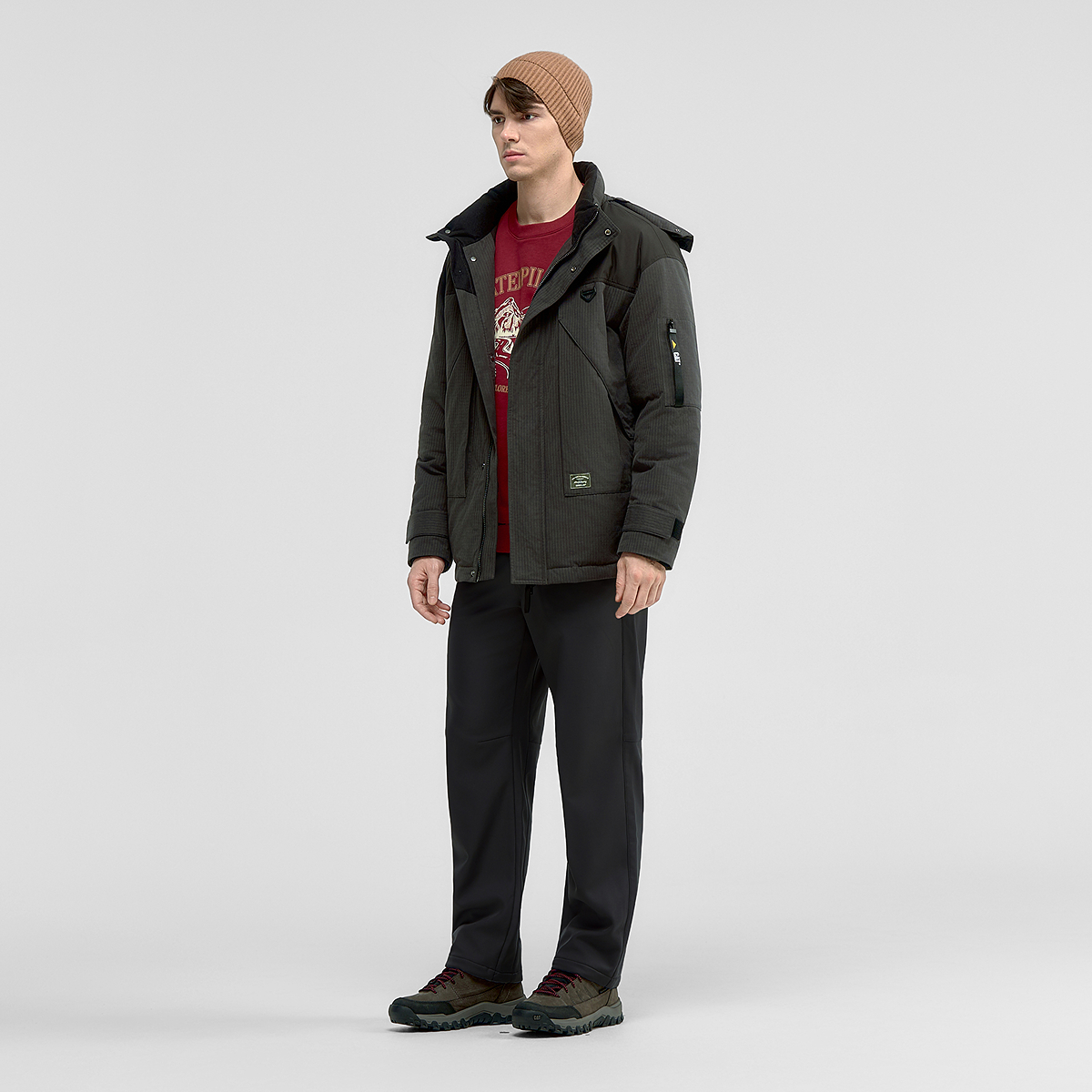 Мужская куртка CAT FW25 (черно-серая) — фото 4