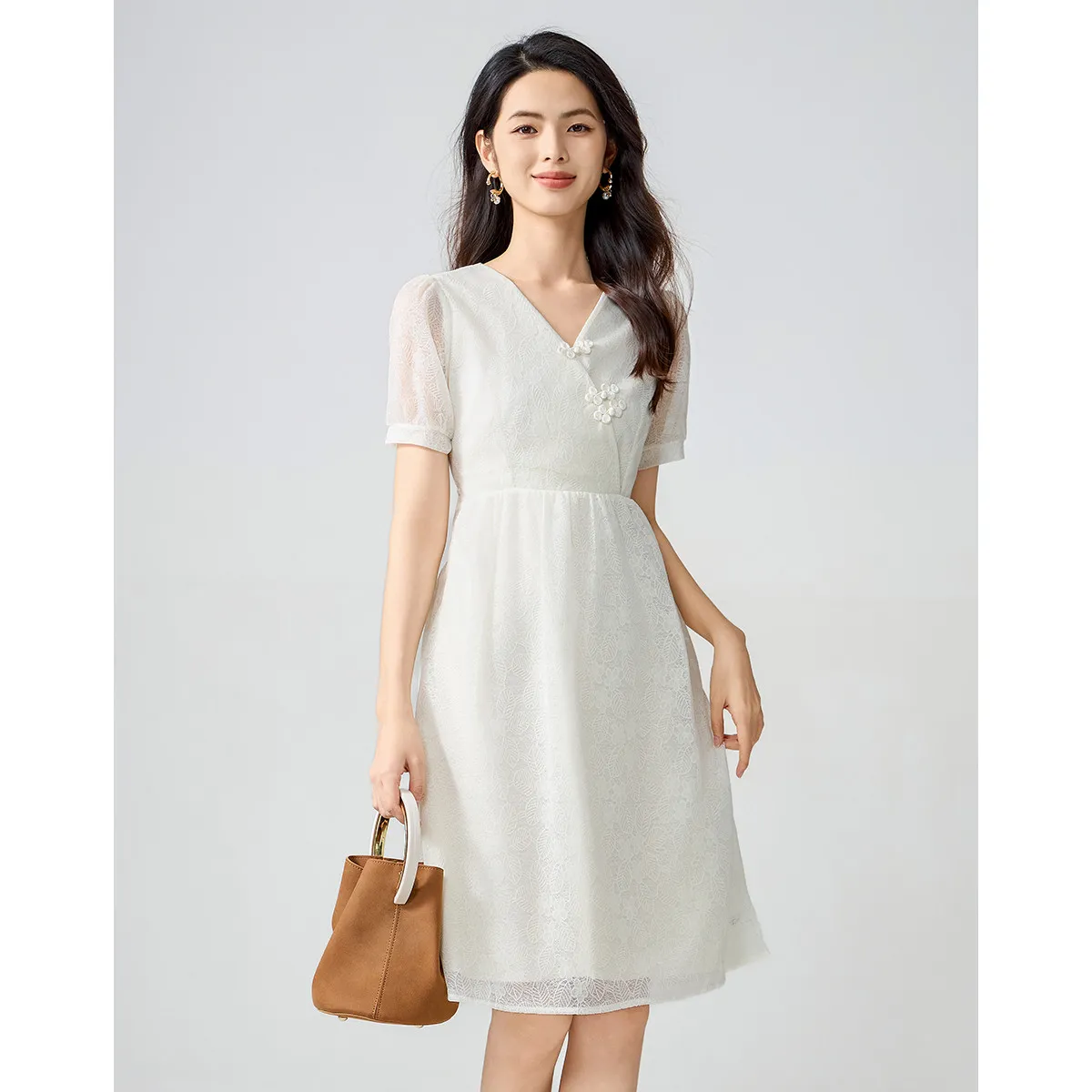 Love Elaine Summer Short Sleeved Dress Women's Milk Puff
