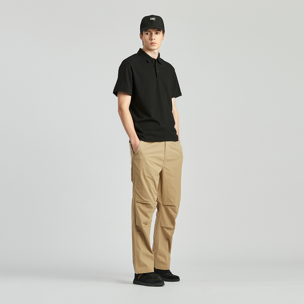 Мужская футболка CAT 26SS Polo (бежевая) — фото 4