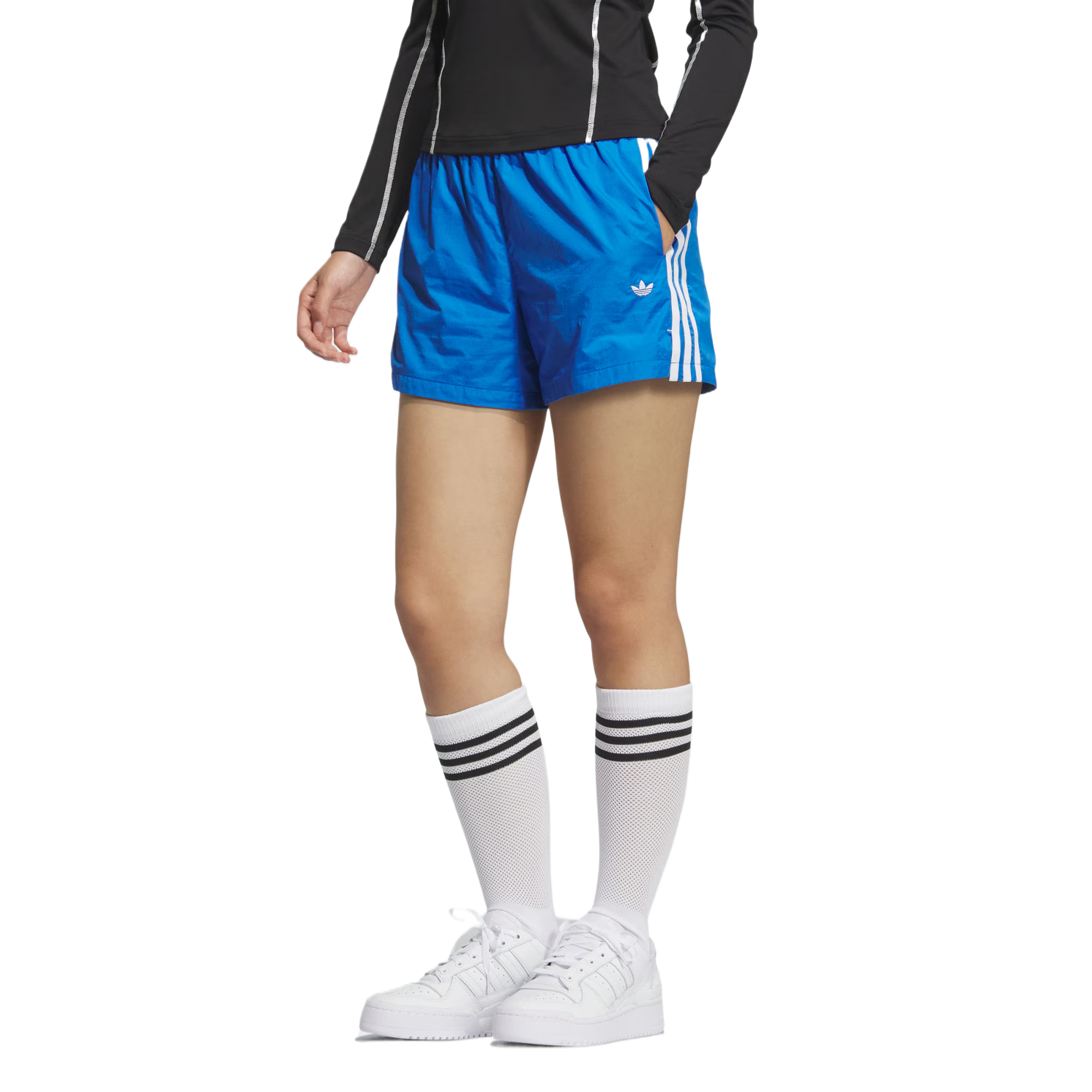 Adidas Originals 3 Stripes Sports Shorts Women’s Bird Feather Blue