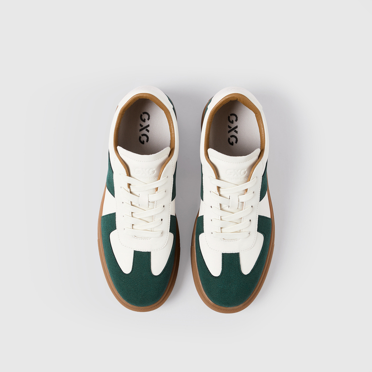 GXG synthetic leather casual training shoes, trendy and versatile, comfortable and antibacterial, minimalist color-block retro-style sporty, multi-color simple thick sole, lightweight, non-slip, wear-resistant, low-top skateboard shoes for men