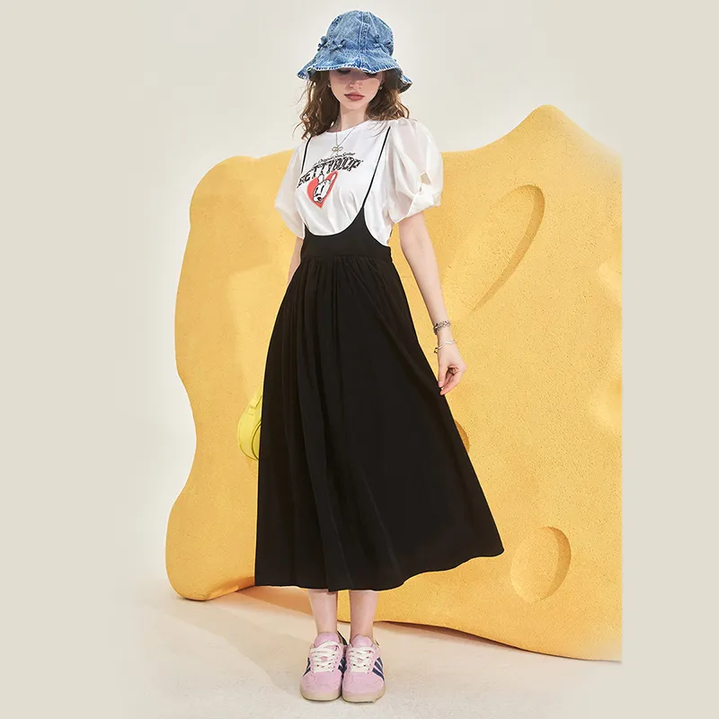 ELF SACK Short Sleeved Dress Women's Elegant White