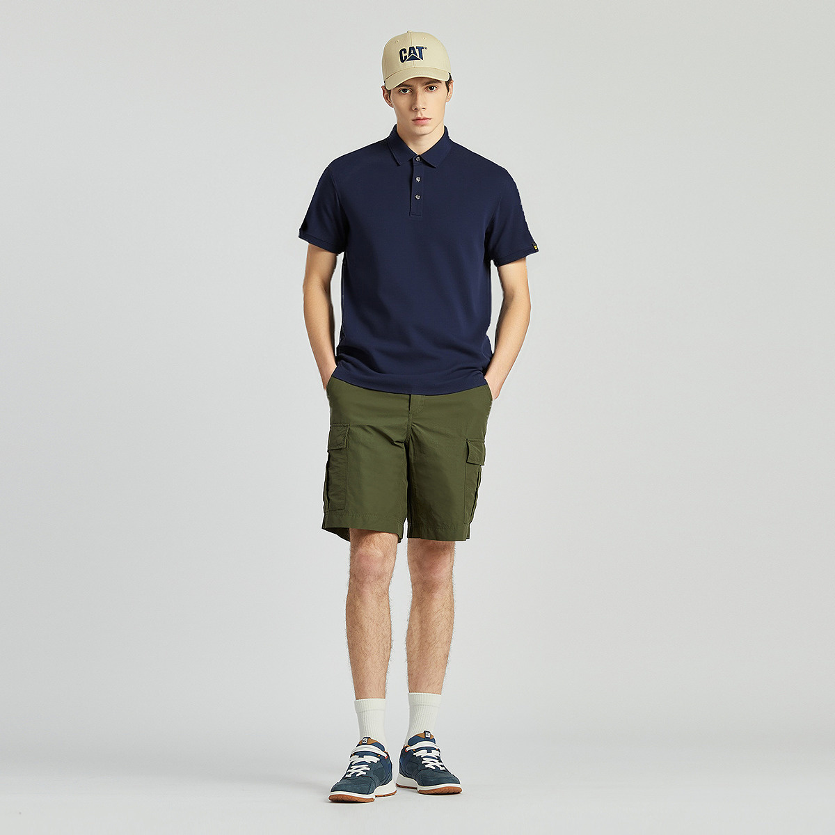 Мужская футболка CAT 26SS Polo (бежевая) — фото 8