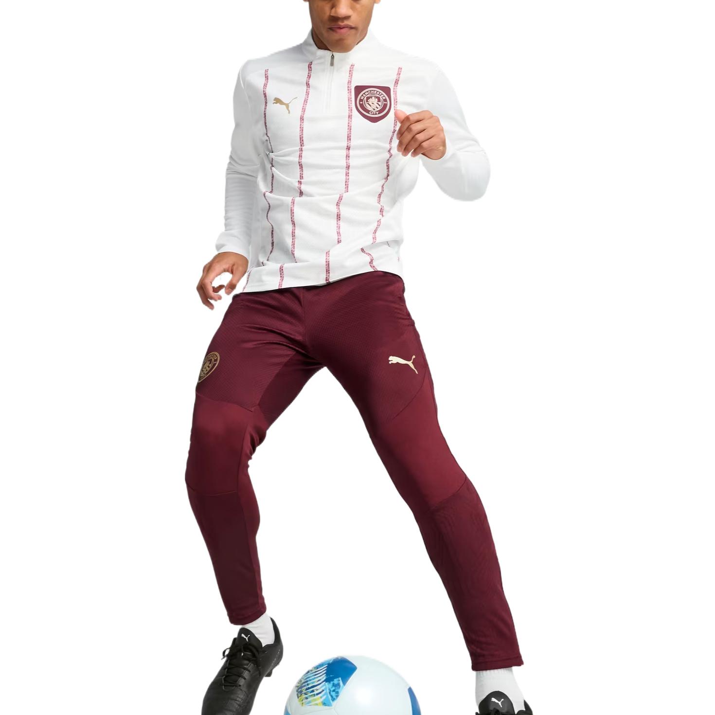 PUMA Manchester CityQuarter Zip Soccer Jersey Men's White