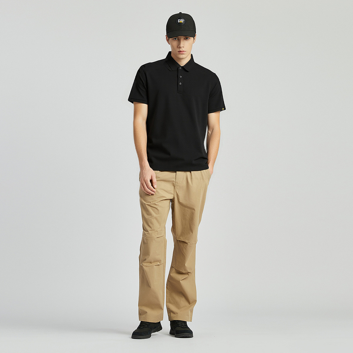Мужская футболка CAT 26SS Polo (бежевая) — фото 3