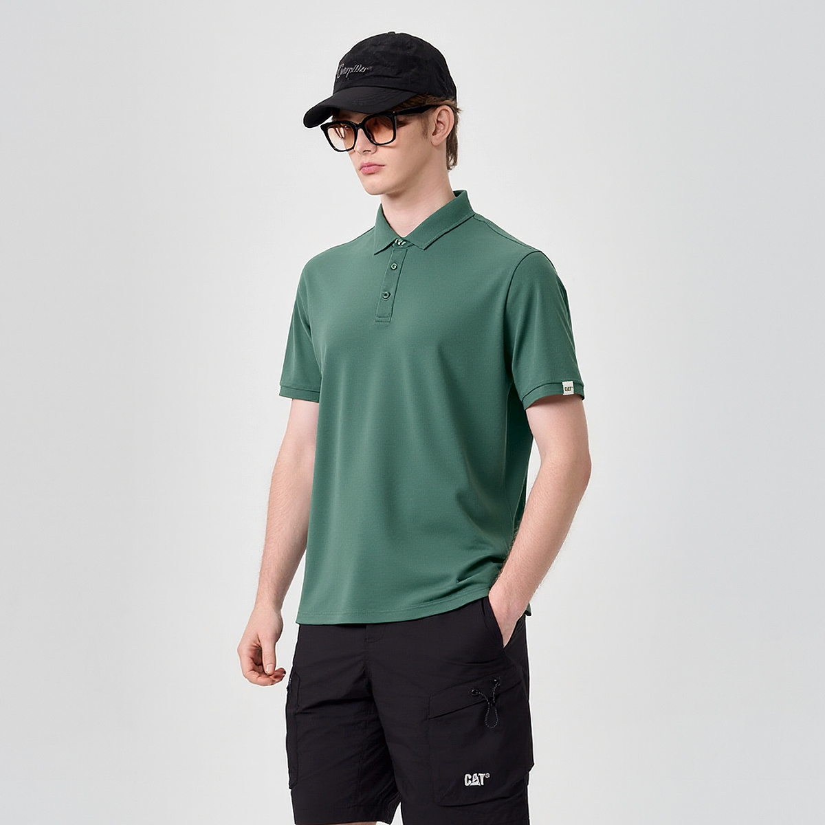 Мужская футболка CAT 26SS Polo (бежевая) — фото 14