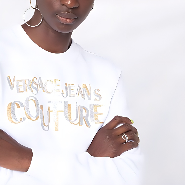 Женская толстовка Versace JEANS COUTURE FW21 Logo (белый) — фото 6