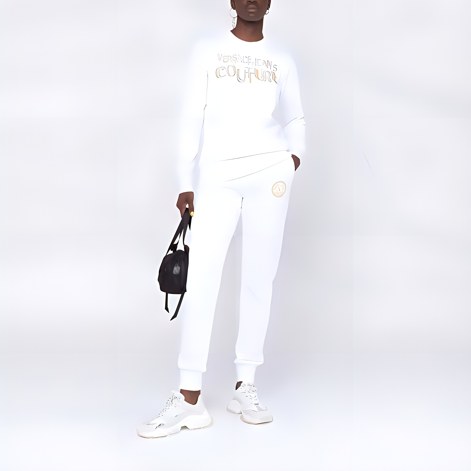 Женская толстовка Versace JEANS COUTURE FW21 Logo (белый) — фото 2