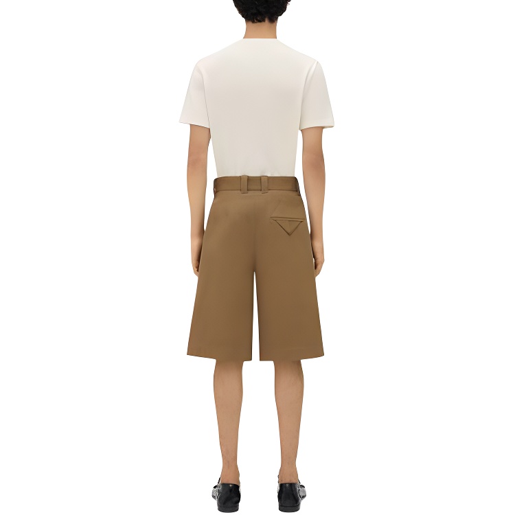 Мужские штаны Bottega Veneta Gabardi Shorts (коричневые) — фото 5
