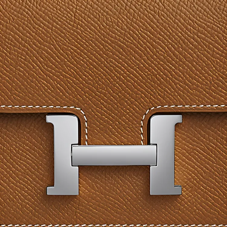HERMES Constance Slim Epsom Leather Clutch Wallet Fanny Pack Women's Gold