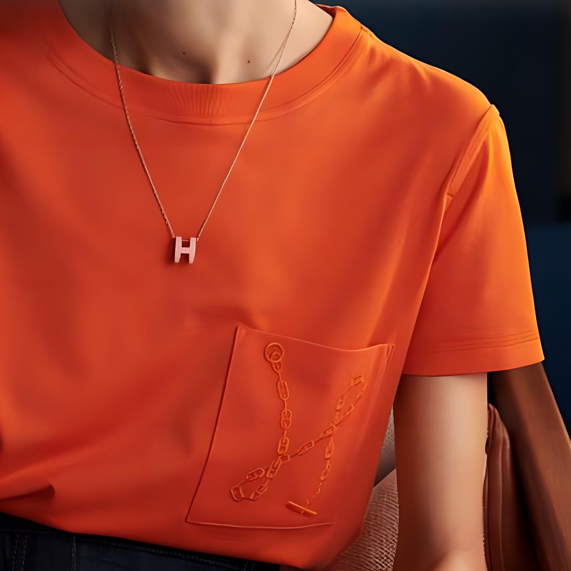 Женское necklace Hermes POP H (серебристое) — фото 3