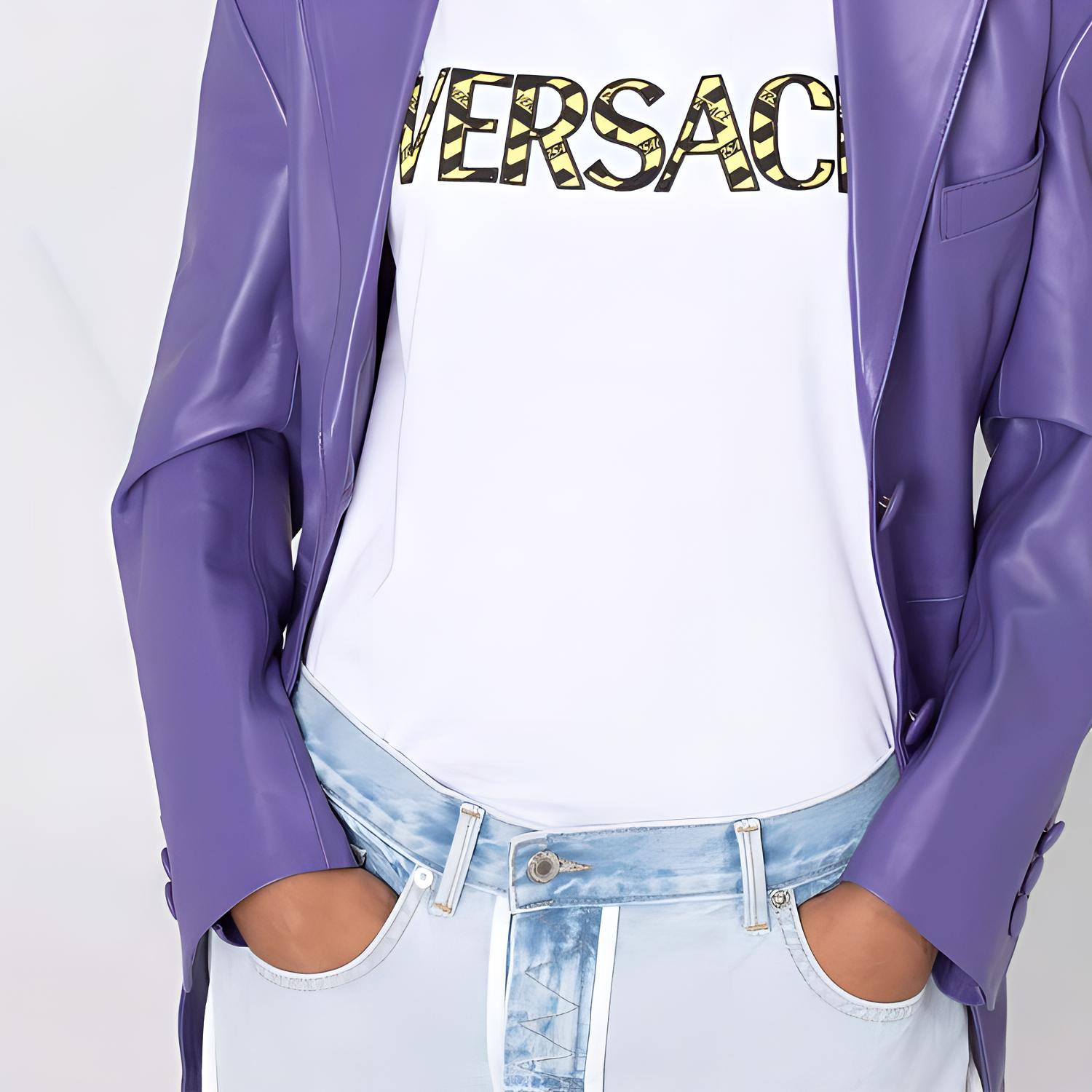 Женская футболка Versace Logo (белая) — фото 6