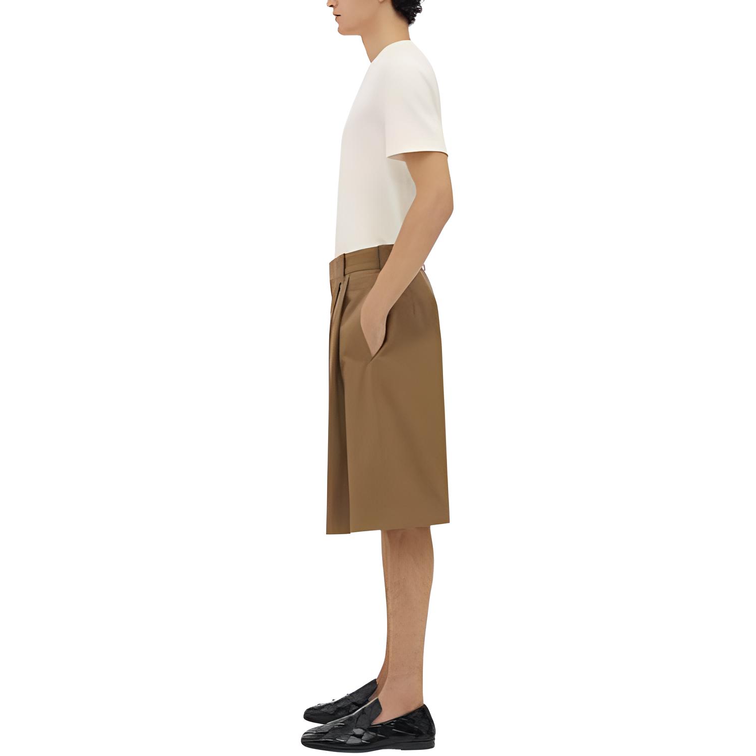 Мужские штаны Bottega Veneta Gabardi Shorts (коричневые) — фото 6