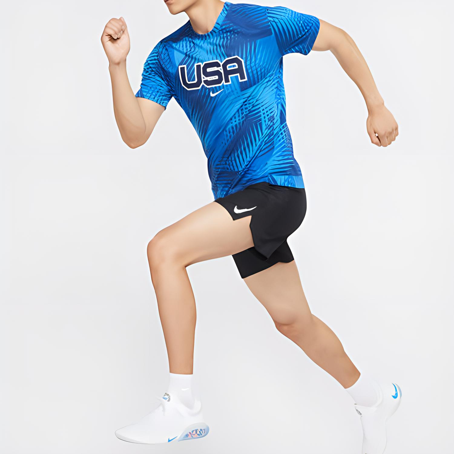 Мужская футболка Nike Dri-FIT Mixed Relays (светло-голубой) — фото 3