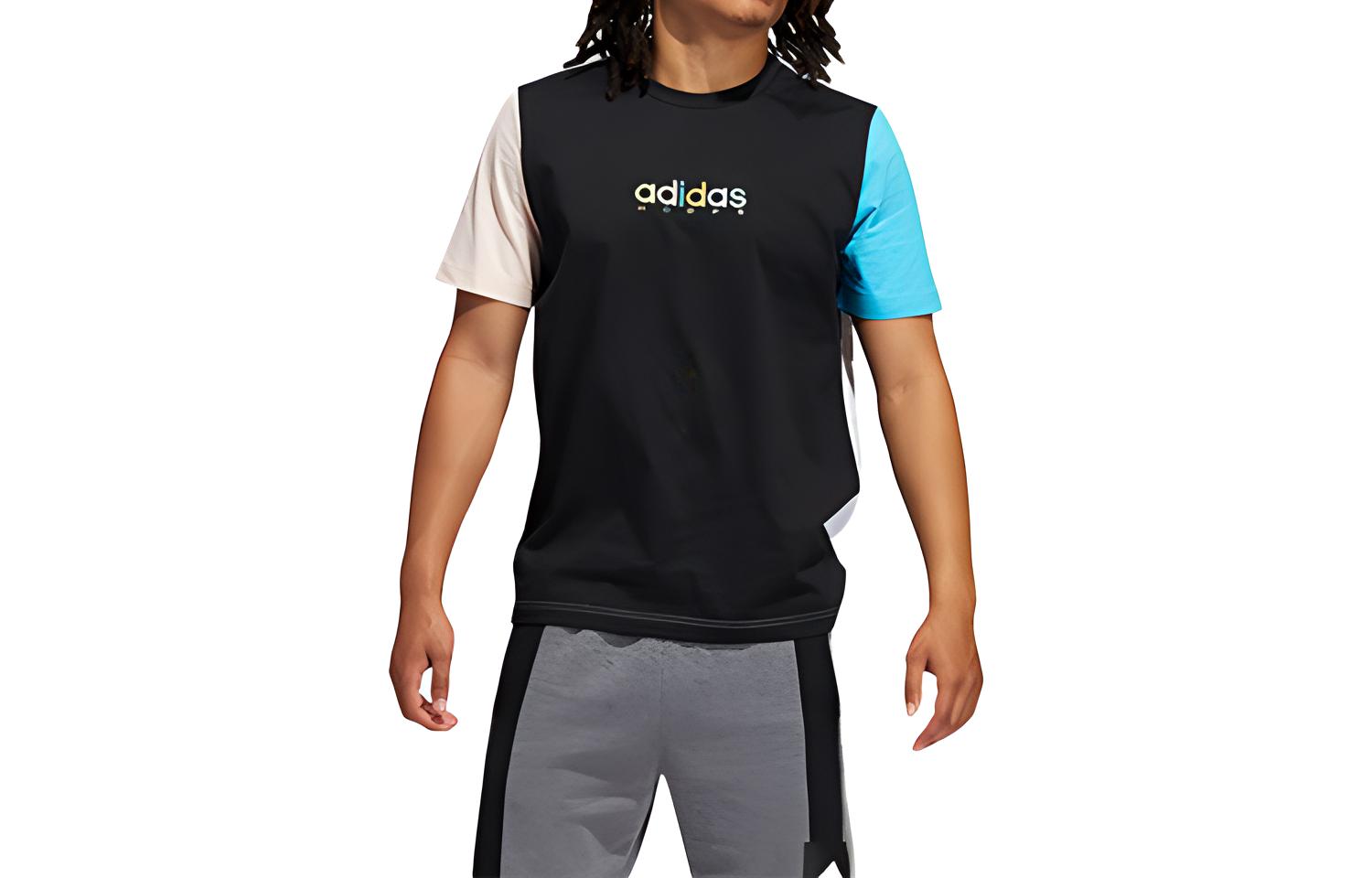 Мужская футболка adidas COLORBLOCK (черная) — фото 2