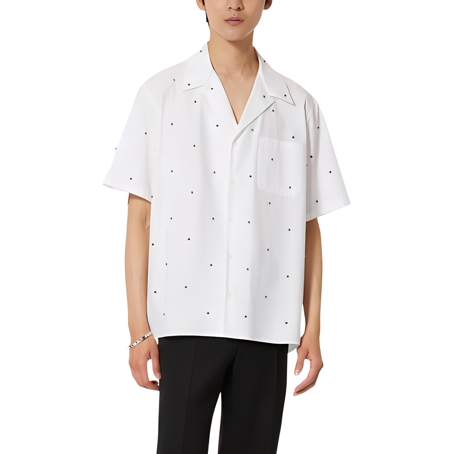 Мужская рубашка Valentino Rockstud Shirt (белая) — фото 2
