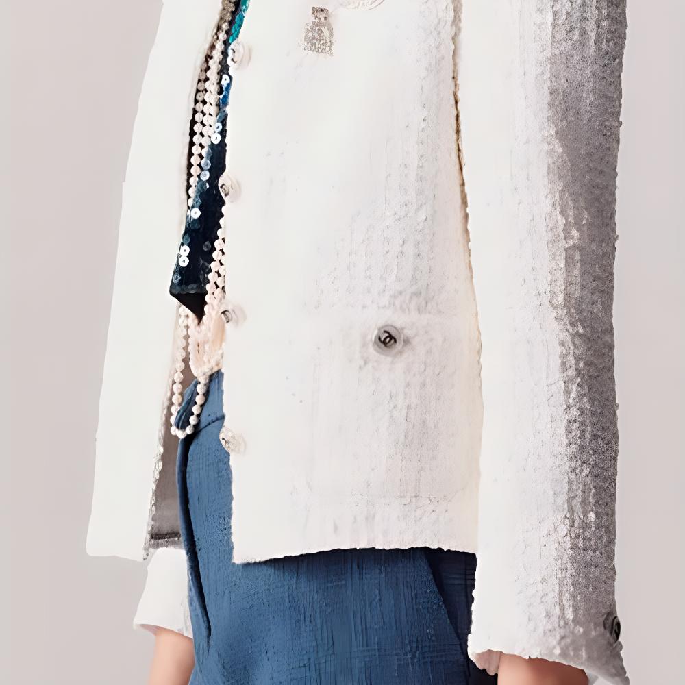 Женская куртка Chanel SS23 (белая) — фото 4
