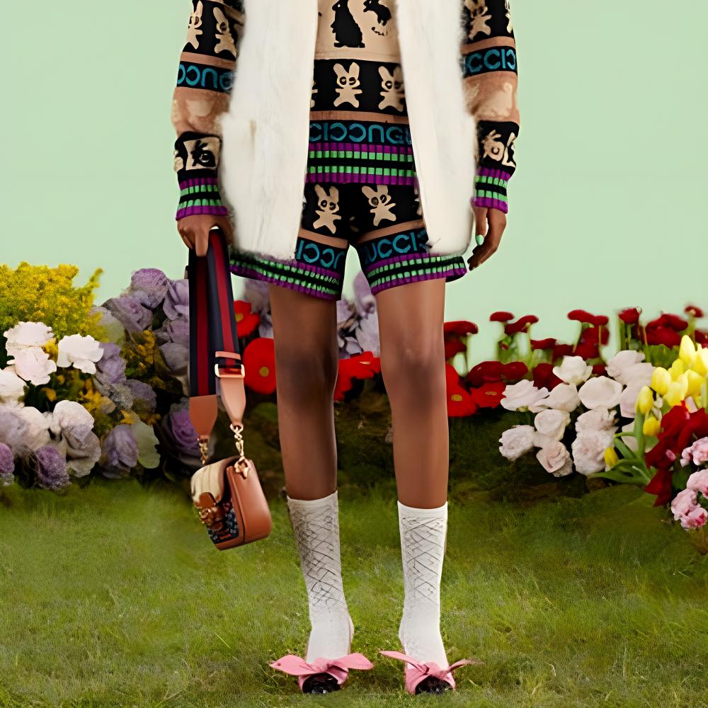 Женские шорты Gucci SS23 (коричневые) — фото 3