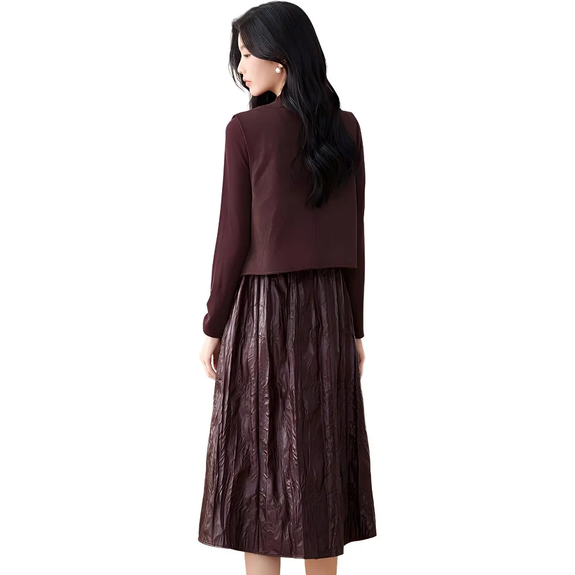 Like The Age Of Water Spring Long Sleeved Dresses Loose Fit Women's Fuchsia