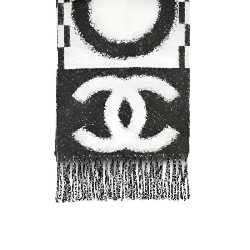 Шарф Chanel (черно-белый) — фото 2