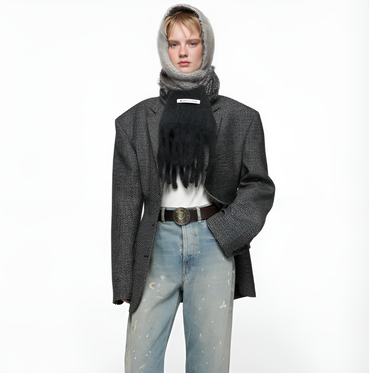 Шарф Acne Studios (бежево-серый) — фото 3