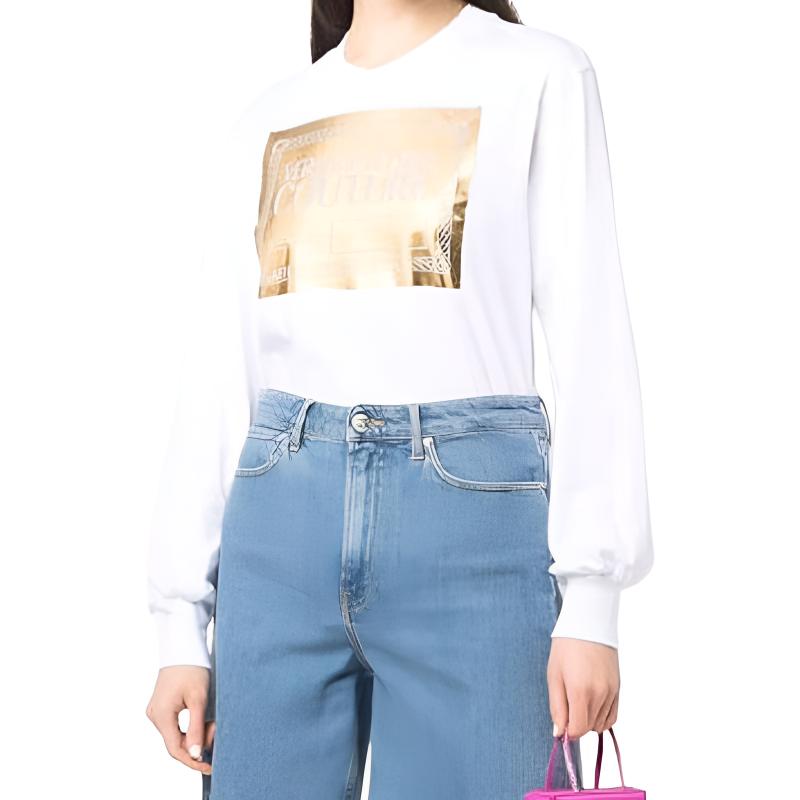Женская футболка Versace JEANS COUTURE logo T (белый) — фото 3