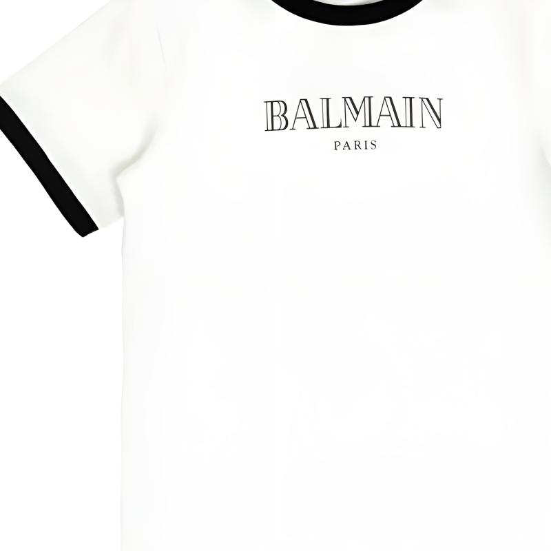 Детская футболка BALMAIN Logo Print (белая) — Белый — фото 3