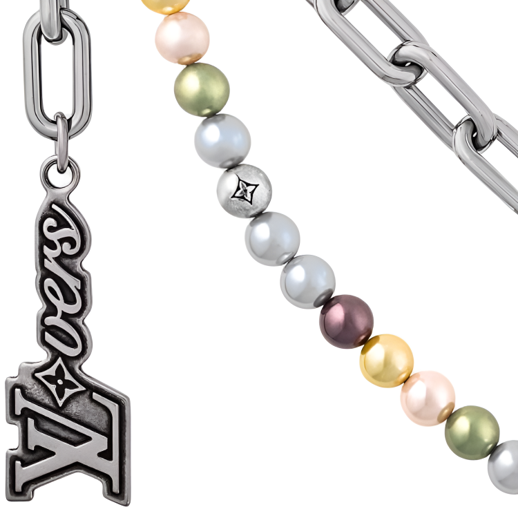 Мужской браслет Louis Vuitton LOUIS VUITTON PEARLS Logo,, (разноцветный) — фото 2