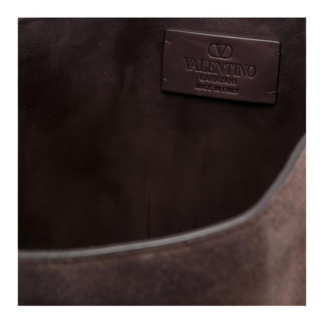 Женская сумка Valentino GARAVANI Logo (серо-коричневая) — фото 5