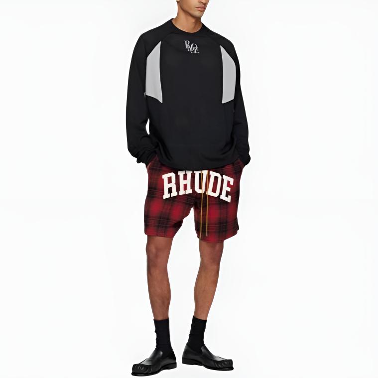 Мужской лонгслив RHUDE Mesh Moto LS T-shirt (черный) — фото 2