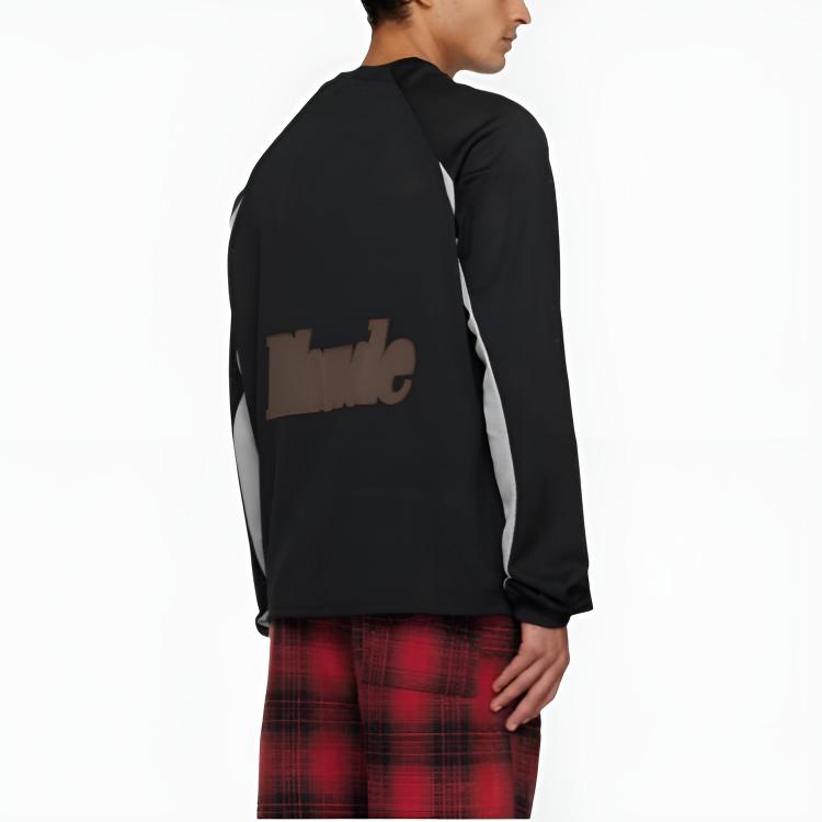 Мужской лонгслив RHUDE Mesh Moto LS T-shirt (черный) — фото 4