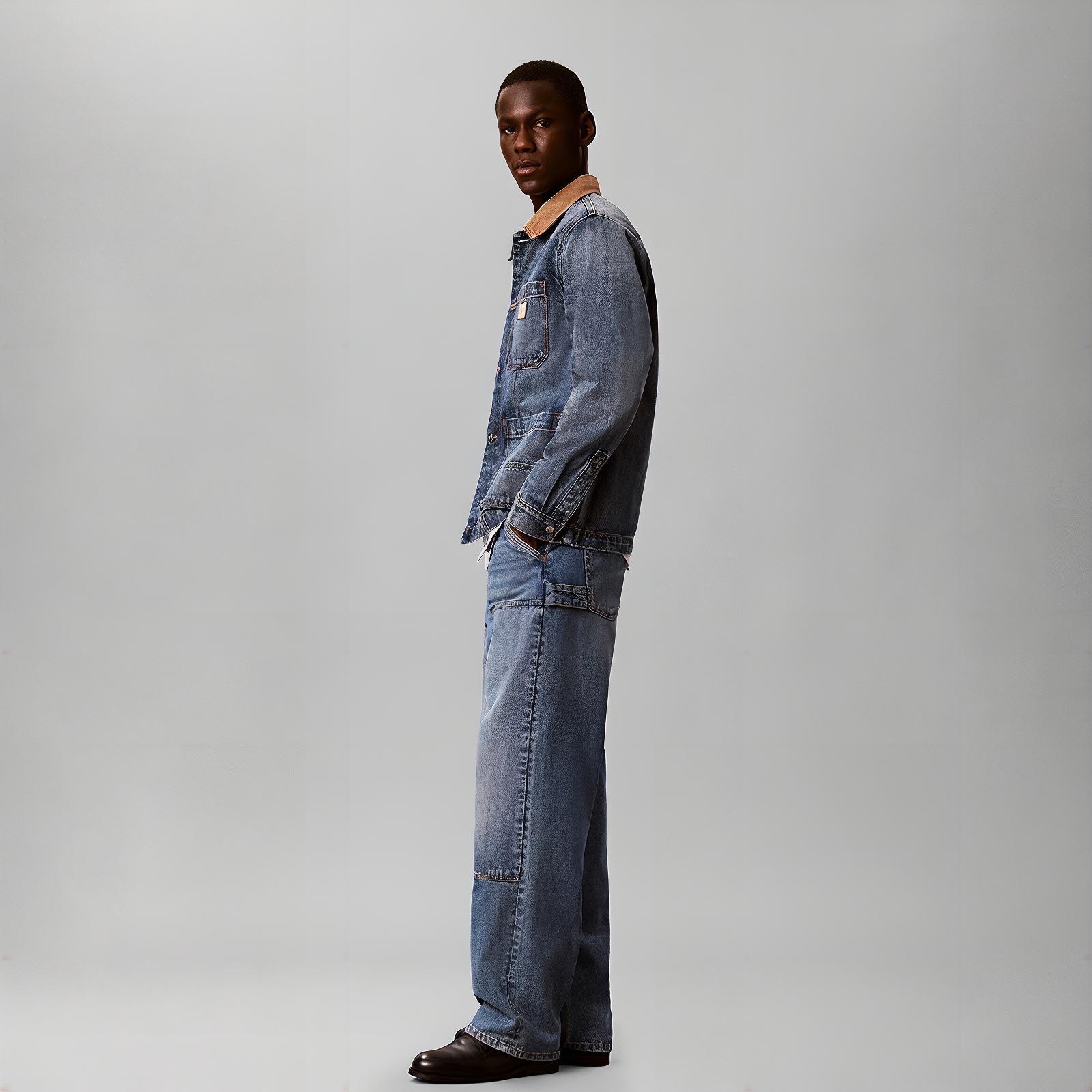 Мужская джинсовая куртка Calvin Klein Jeans (голубая) — фото 8