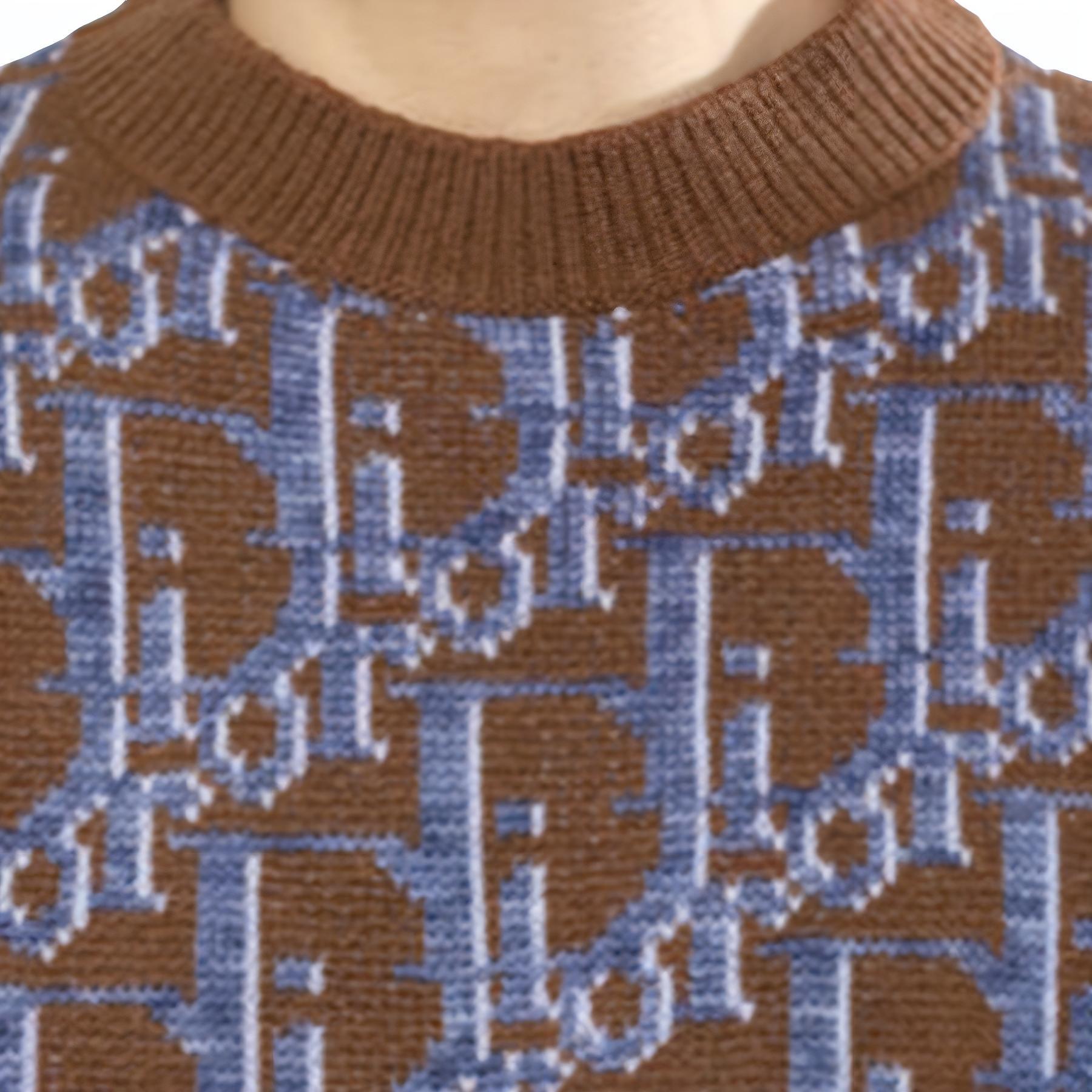 Мужской свитер Dior Sweater (коричневый) — фото 7
