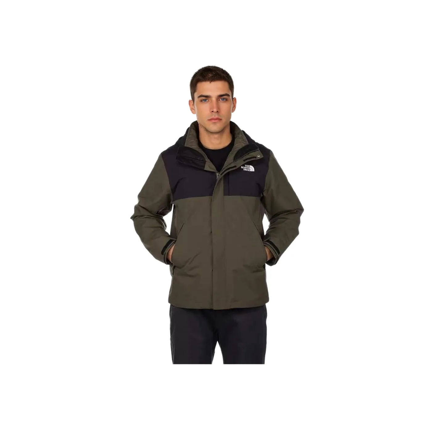 THE NORTH FACE Поход Водонепроницаемый и Теплый Ветровка Мужская Nouveau Серый Зеленый