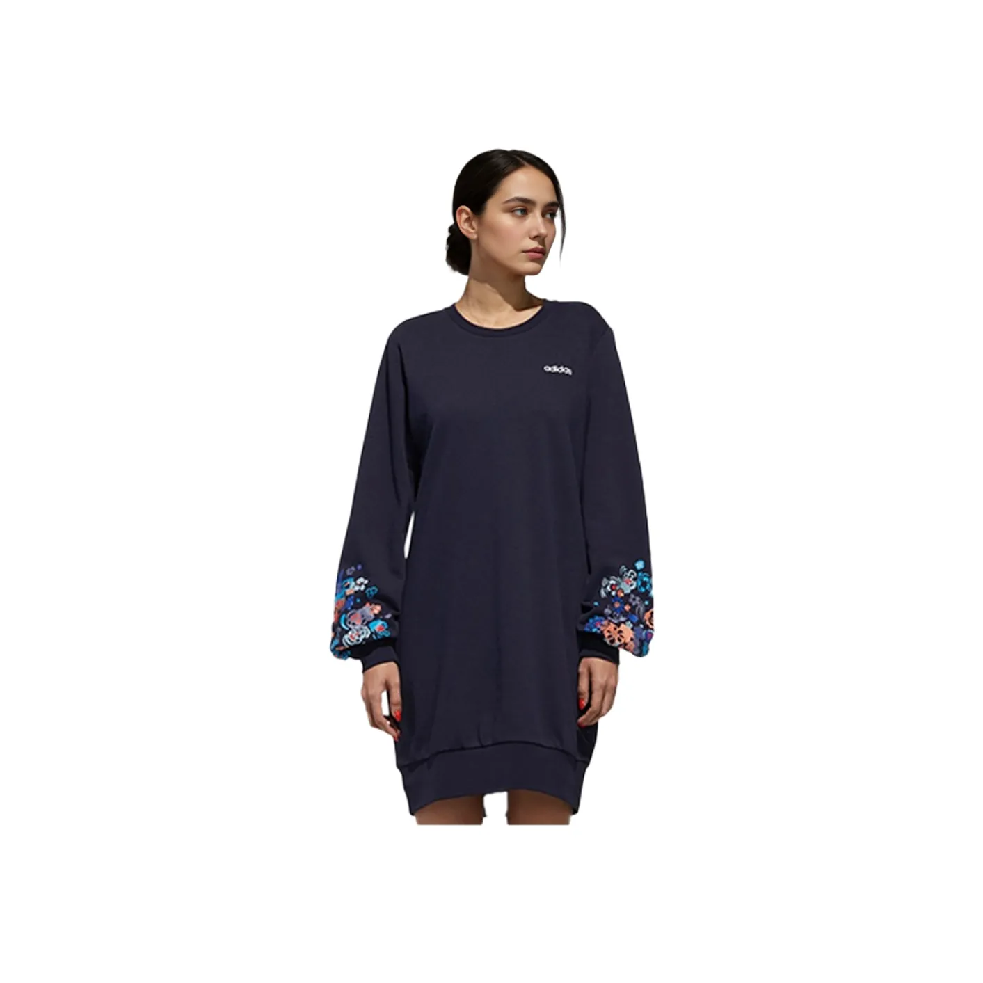 Adidas Neo Long Sleeved Dresses Women's Navy Blue Blue