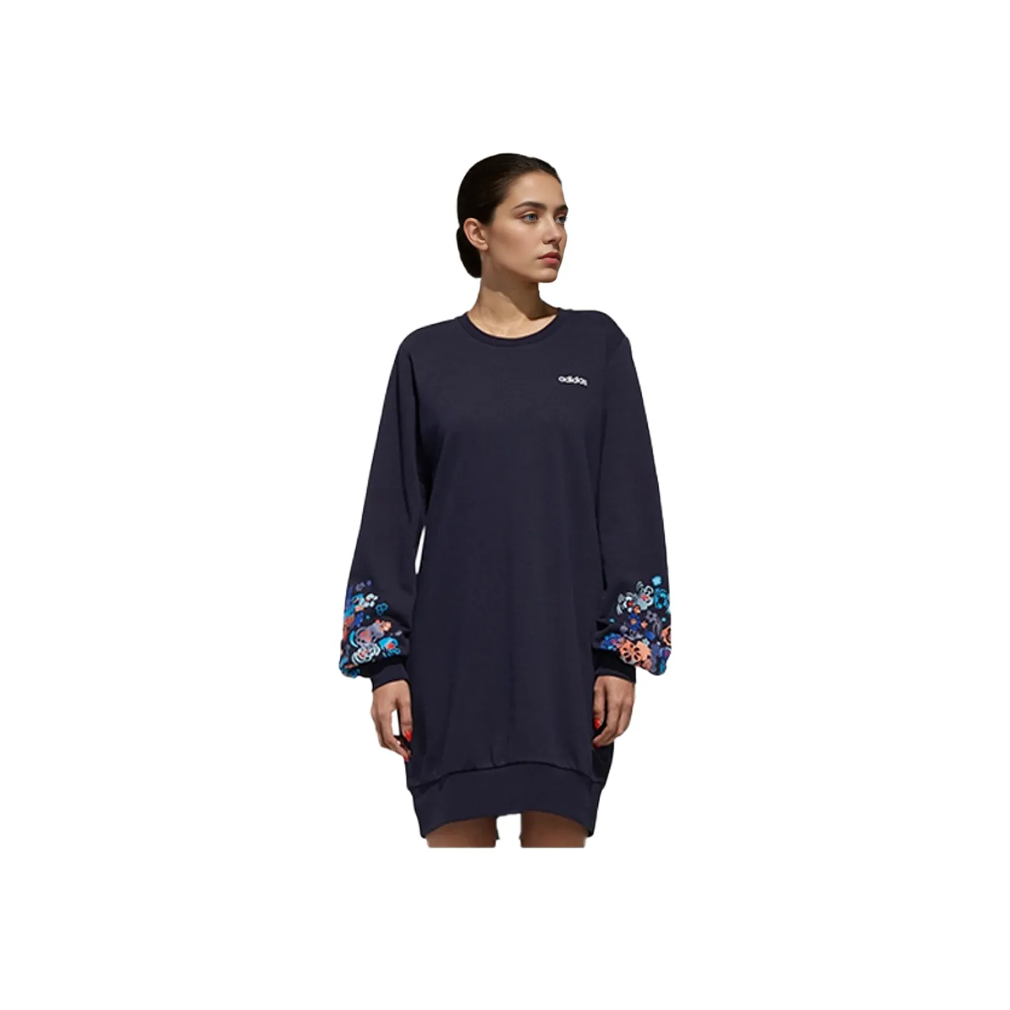 Adidas Neo Long Sleeved Dresses Women's Navy Blue Blue