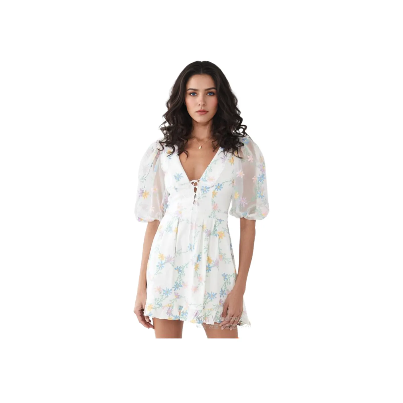 FOR LOVE & LEMONS Majorie Mini Dress Short Sleeved Dresses Women's Ivory