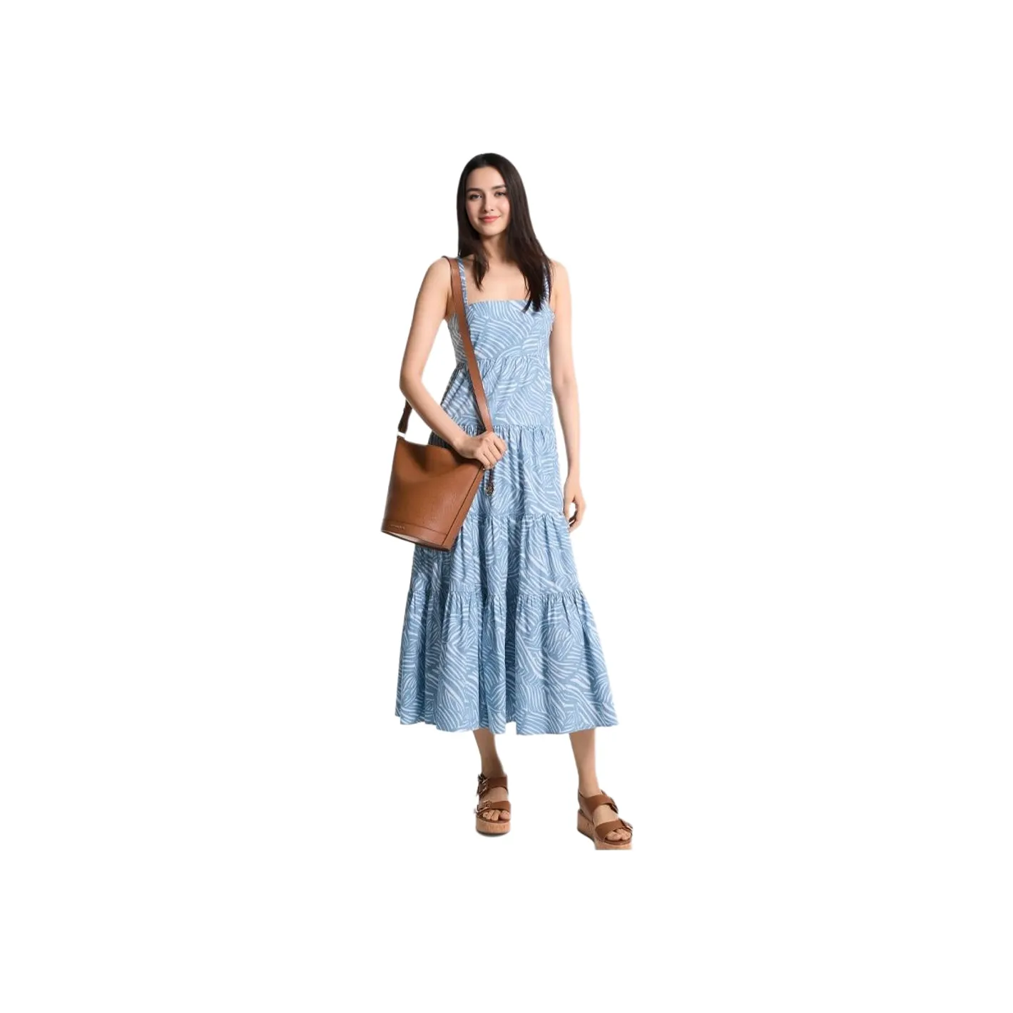 MICHAEL KORS Zebra Print Stretch Organic Cotton Poplin Dress