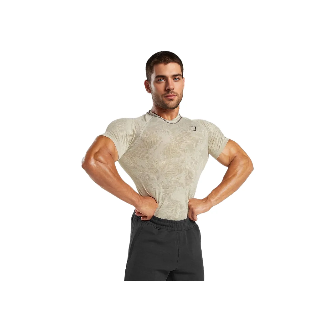 GYMSHARK Workout Clothing Men's Egg Lime/Cement Brown