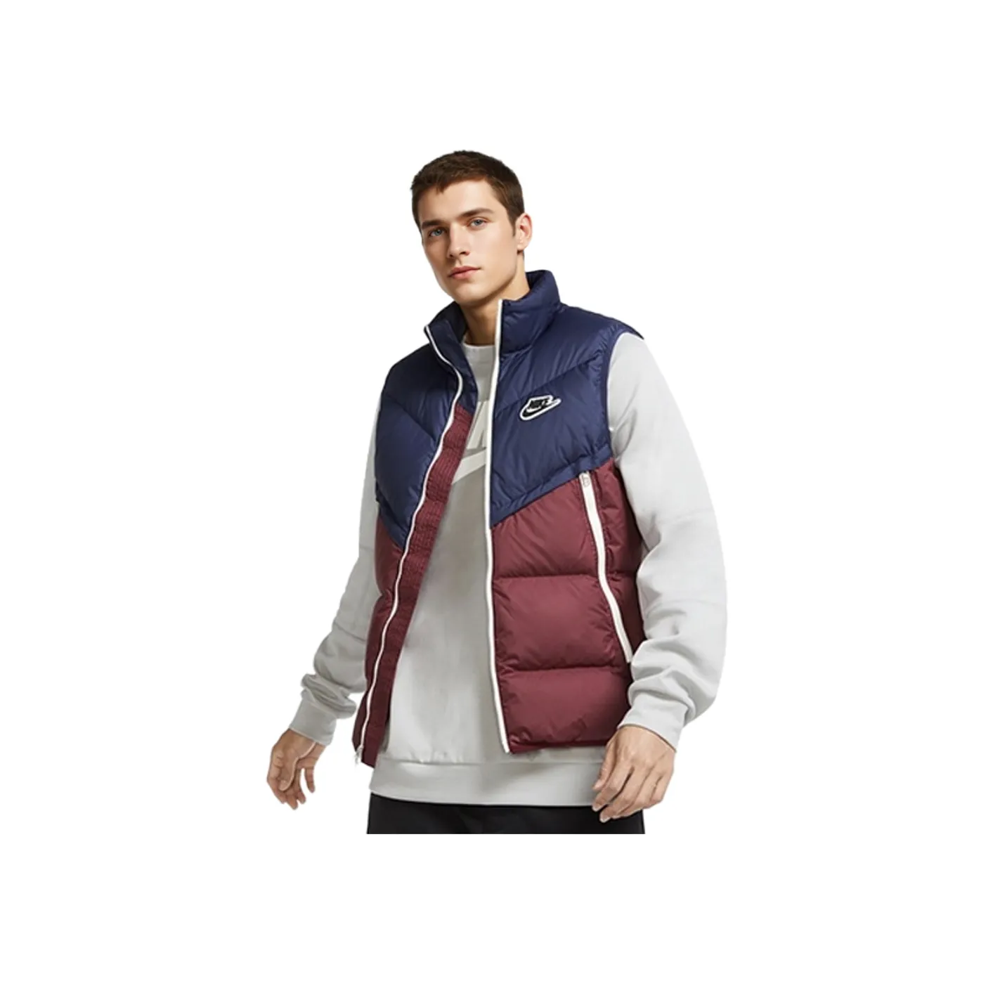 Nike Down Vest Men's Navy Blue & Red Multicolor