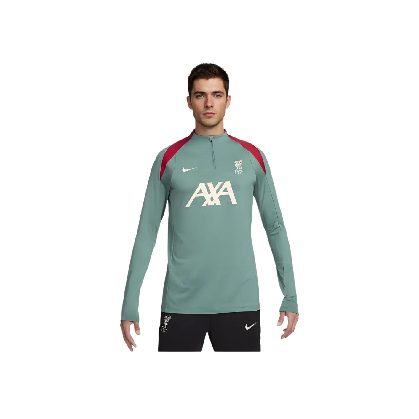 Nike SS24 Dri Fit Коллекция Модель Liverpool F.C. Strike Футбол Джерси Мужской Зеленый Красный