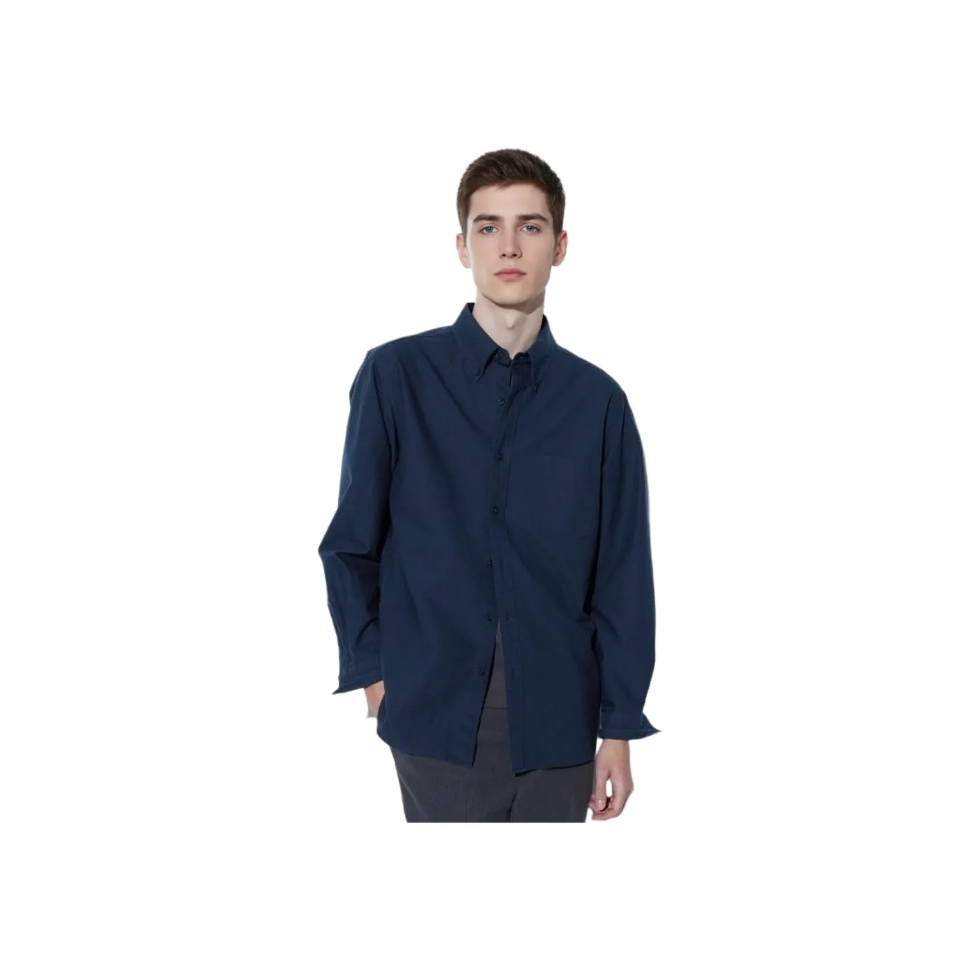 UNIQLO Темно-синие мужские рубашки