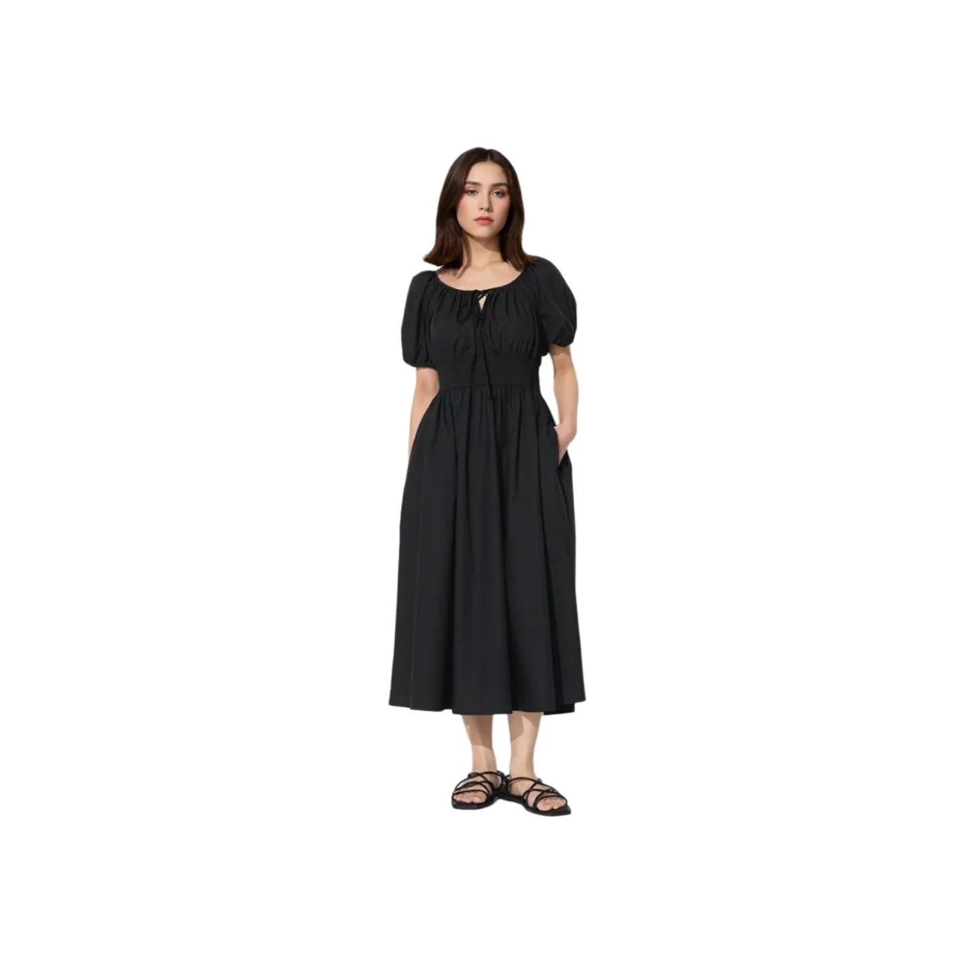 UNIQLO Short-Sleeved Dresses Women's Black
