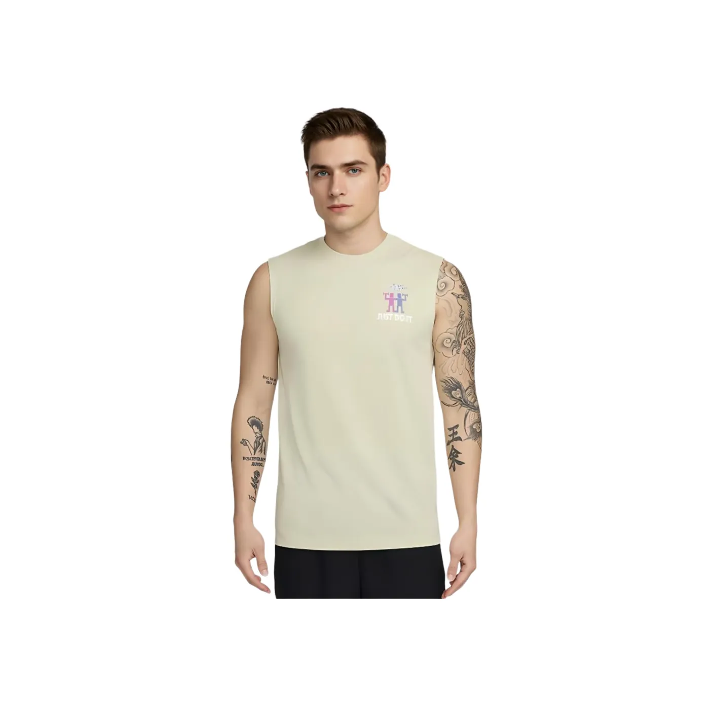 Nike T-Shirt Мужская Светло-Оливковая Зеленая Серый