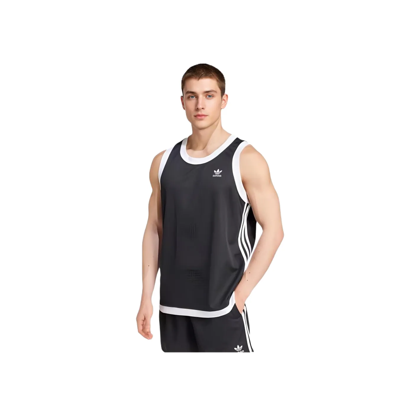 Adidas Originals Mock Eyelet Tank Tops Men Black