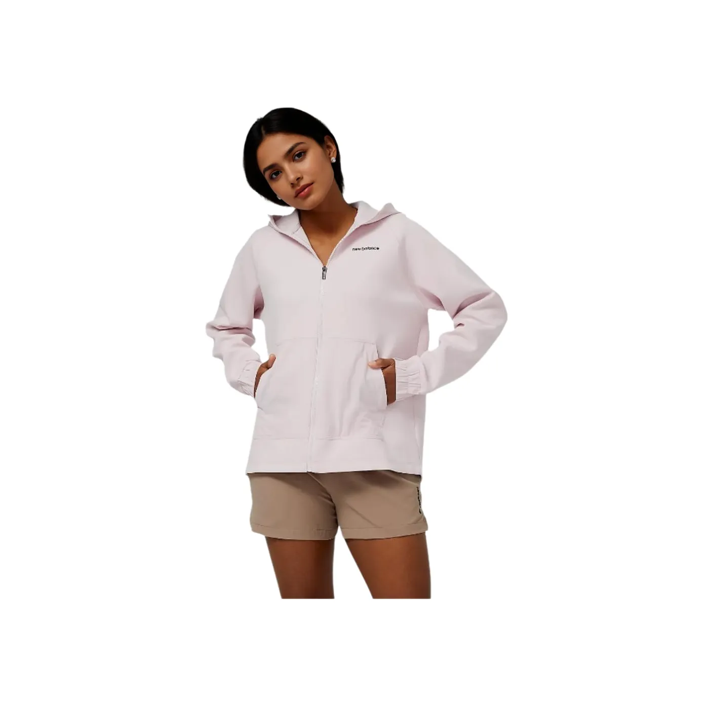 New Balance Achiever Tech Fleece Jacket Jackets & Coats Women's Stone Powder Color