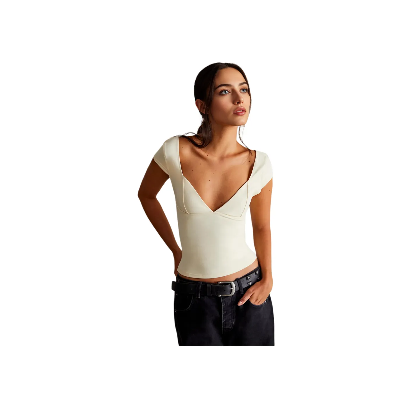 FREE PEOPLE T Shirt Women's Ivory/Ivory