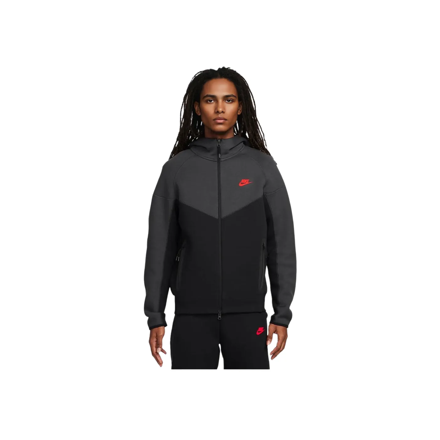 Nike Sportswear Tech Fleece Jacket Men's Black/Dark Smoke Gray/Light Red